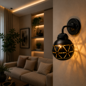 Lámpara Decorativa de Pared Estilo Vintage Negra