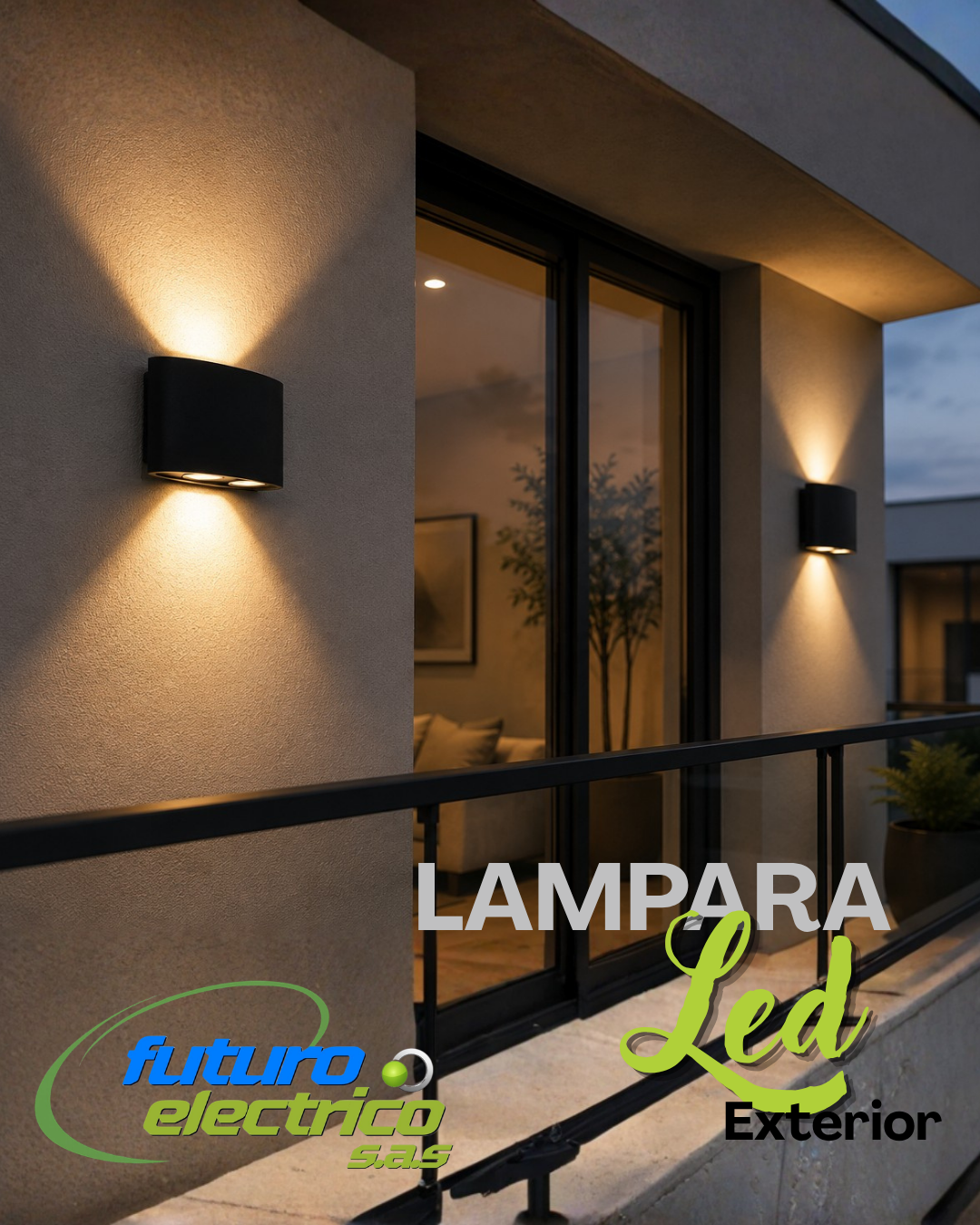 Lámpara LED de Pared Bidireccional Negra – Diseño Minimalista
